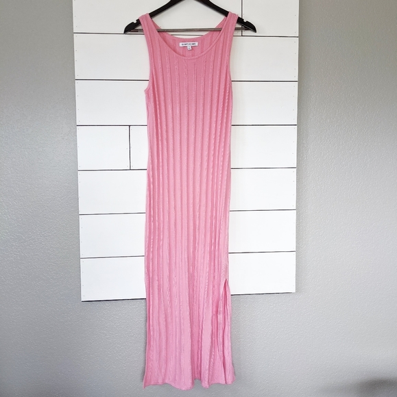 pink ribbed maxi dress